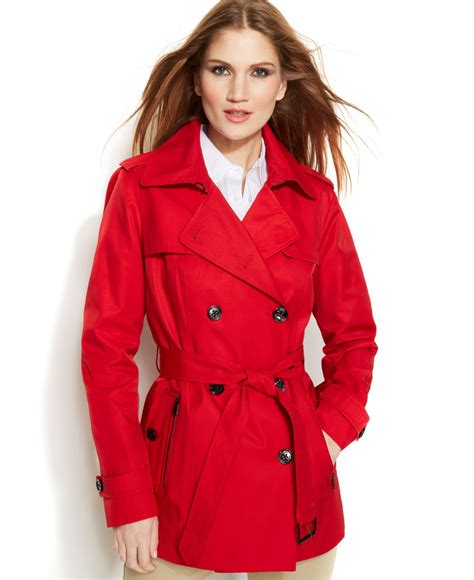 women's wool coats michael kors|Michael Kors belted raincoat.